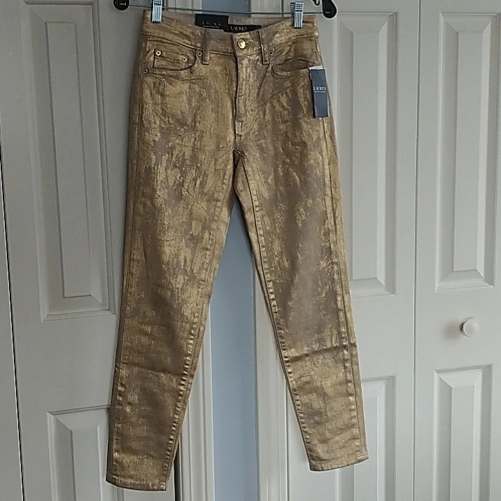 LAUREN Ralph Lauren Black Label Mid Rise Skinny Ankle Jeans Super Stretch sz 0 - Picture 4 of 15